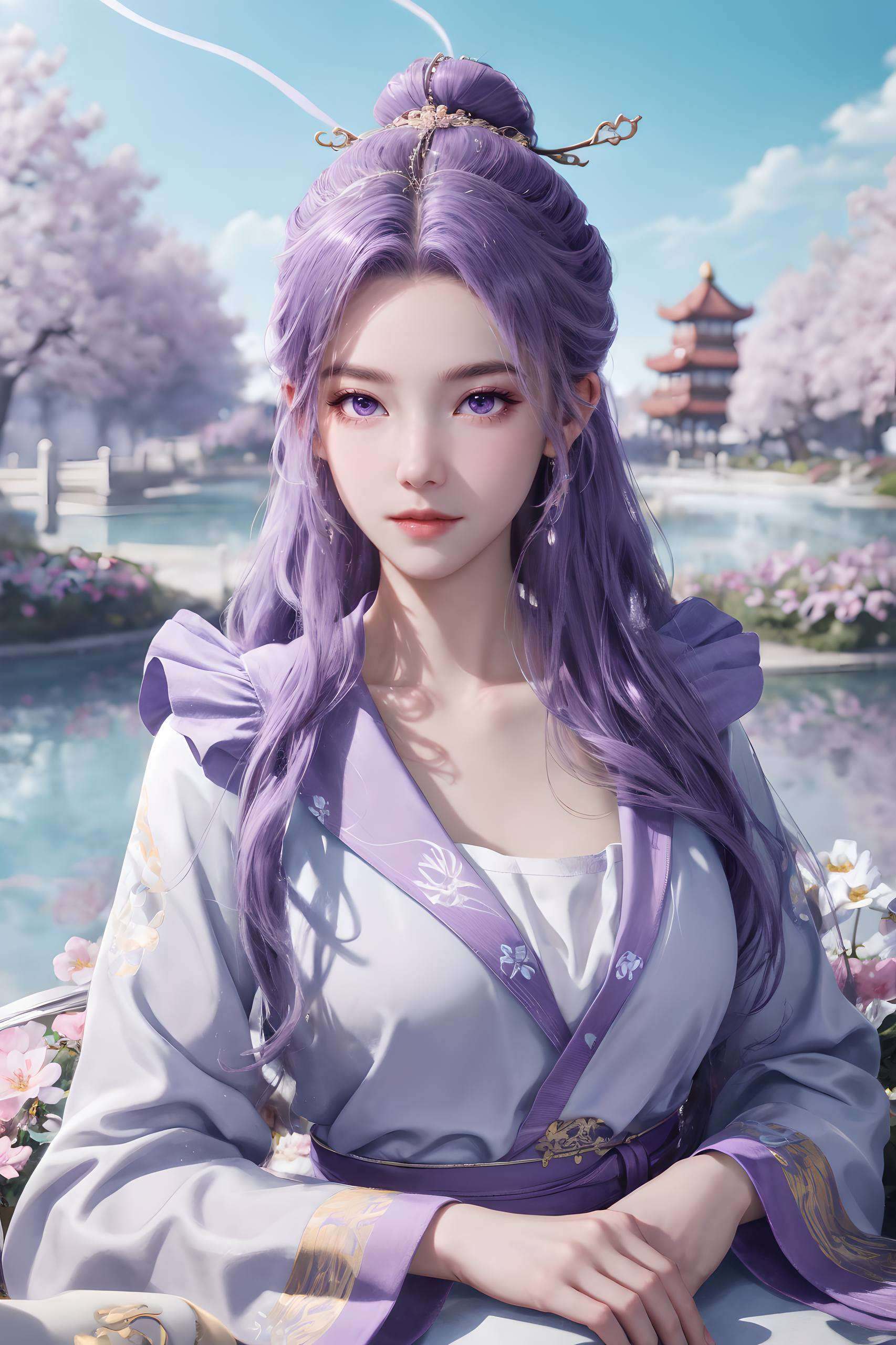 他那深邃的眼神仿佛能看透世间万物一袭白衣飘飘