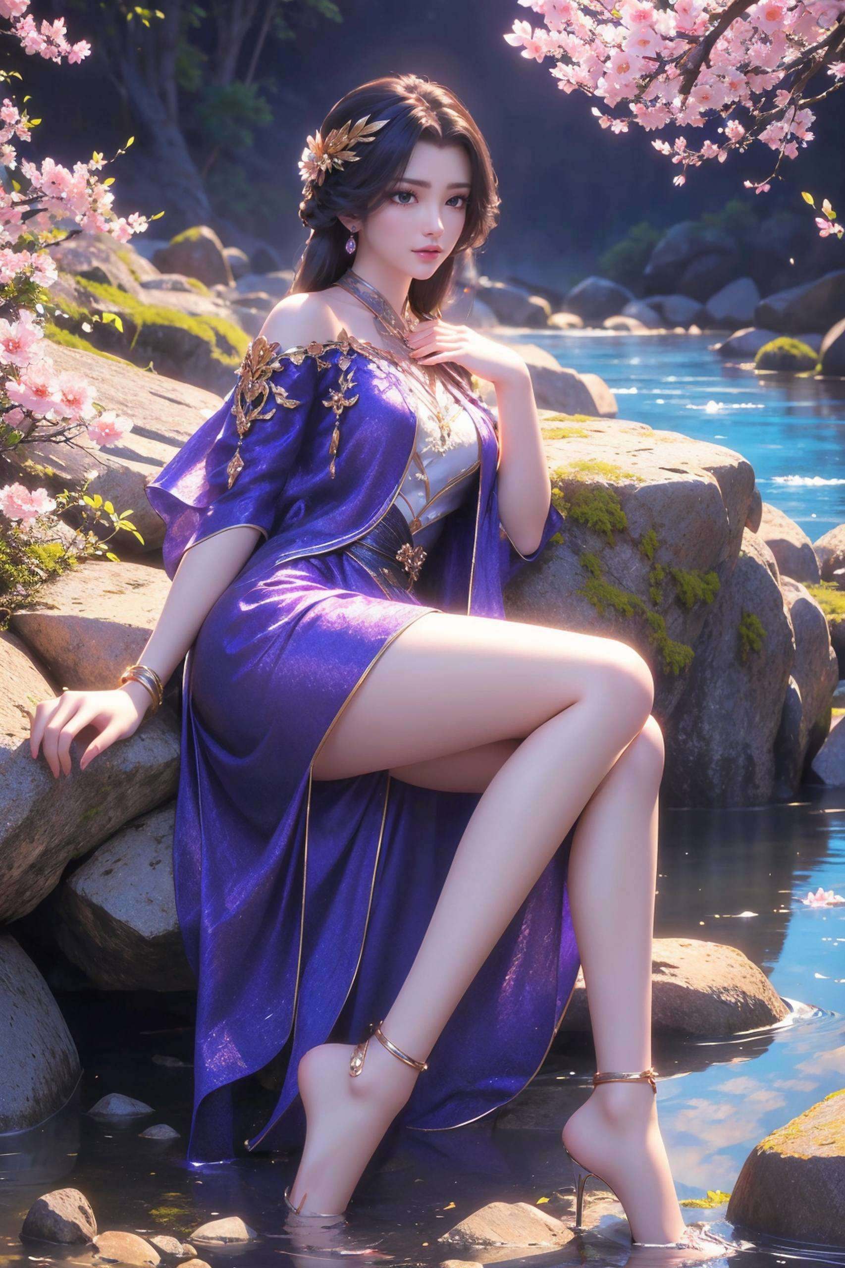 仿佛从画中走出来的仙女她的眼神清澈如水