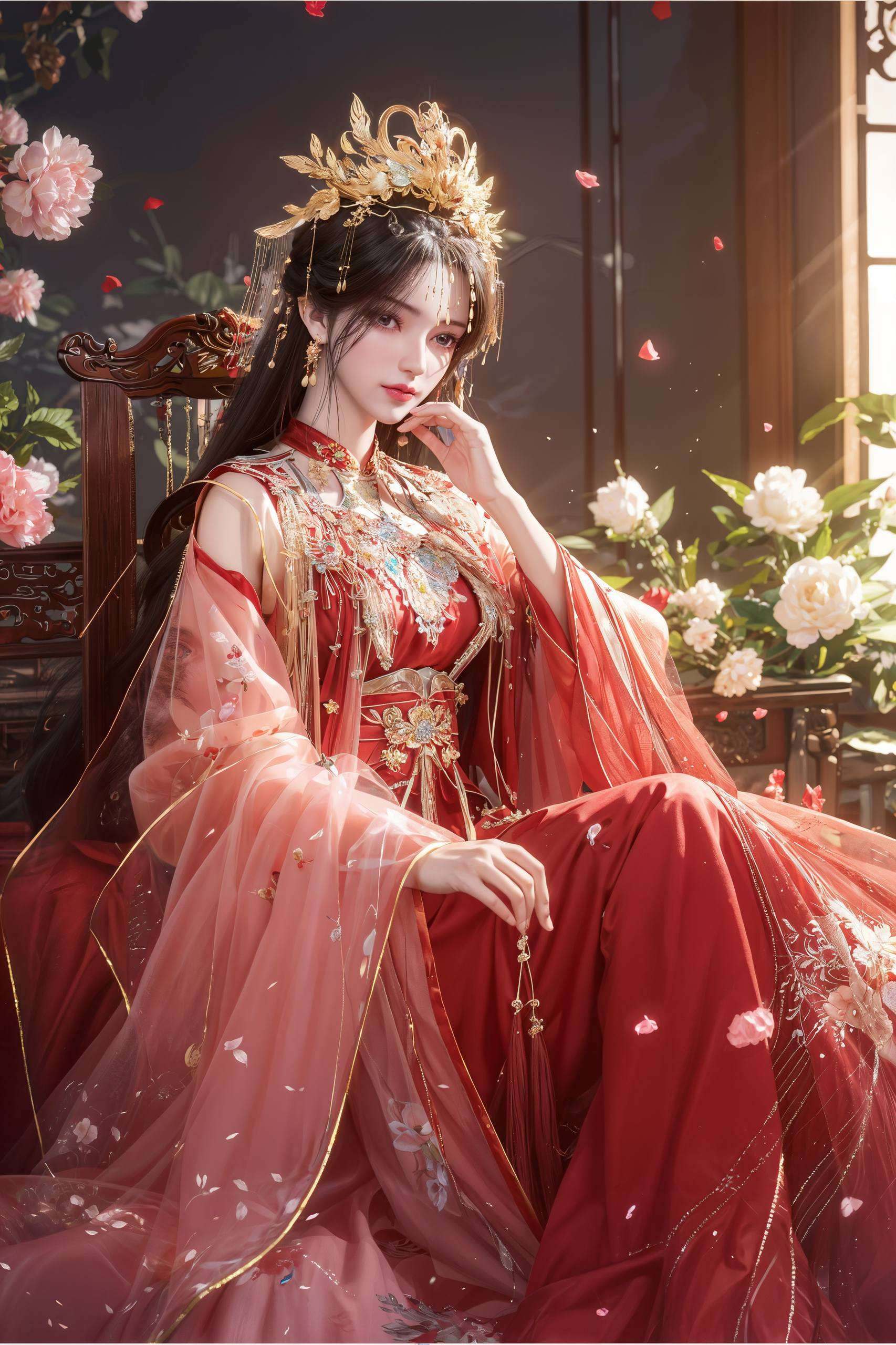 她的眼神中透露着一丝丝的忧郁还自带一股清冷的仙气
