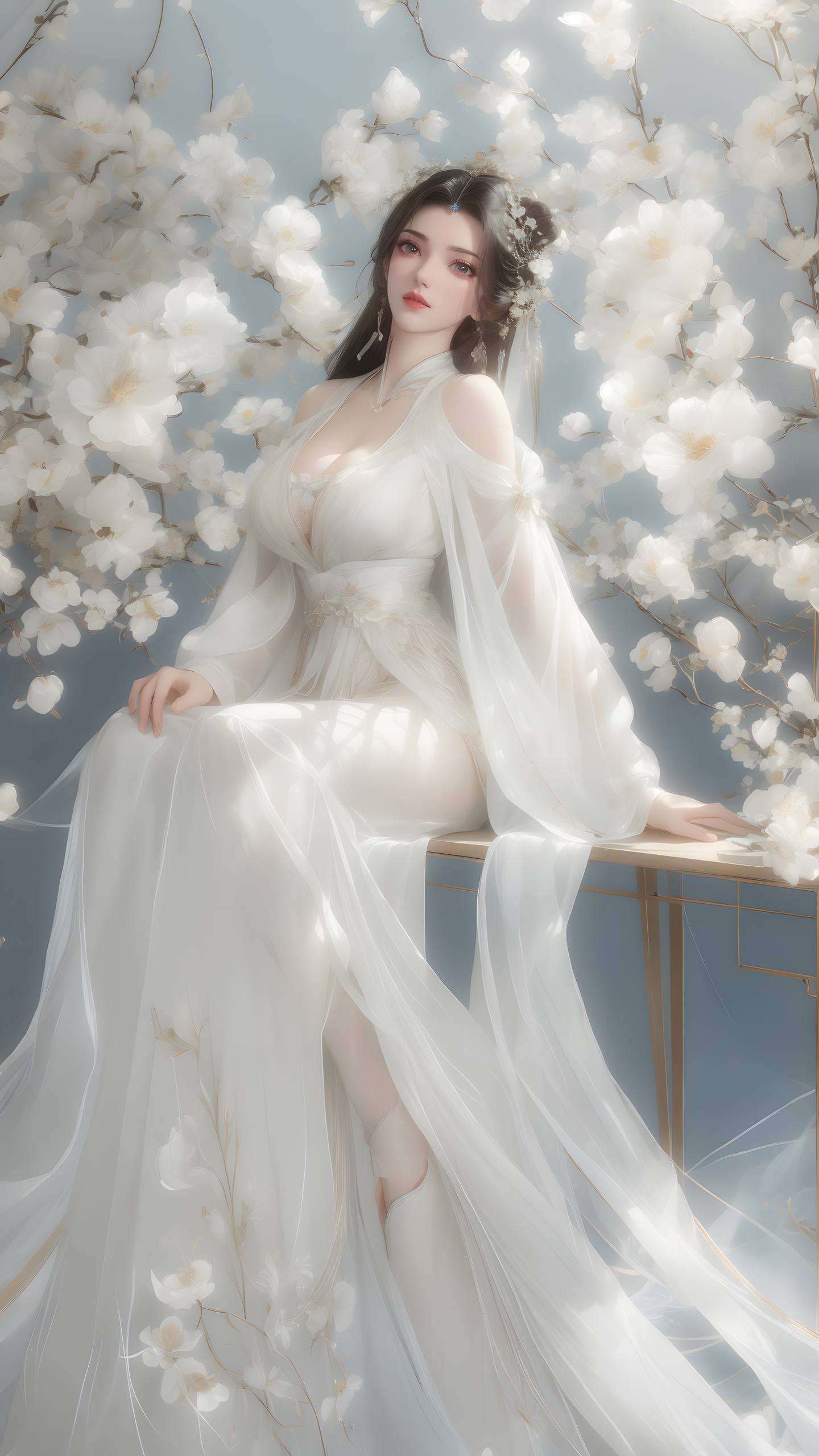 仿佛能看透世间的沧桑与繁华她的眼眸深邃如星辰