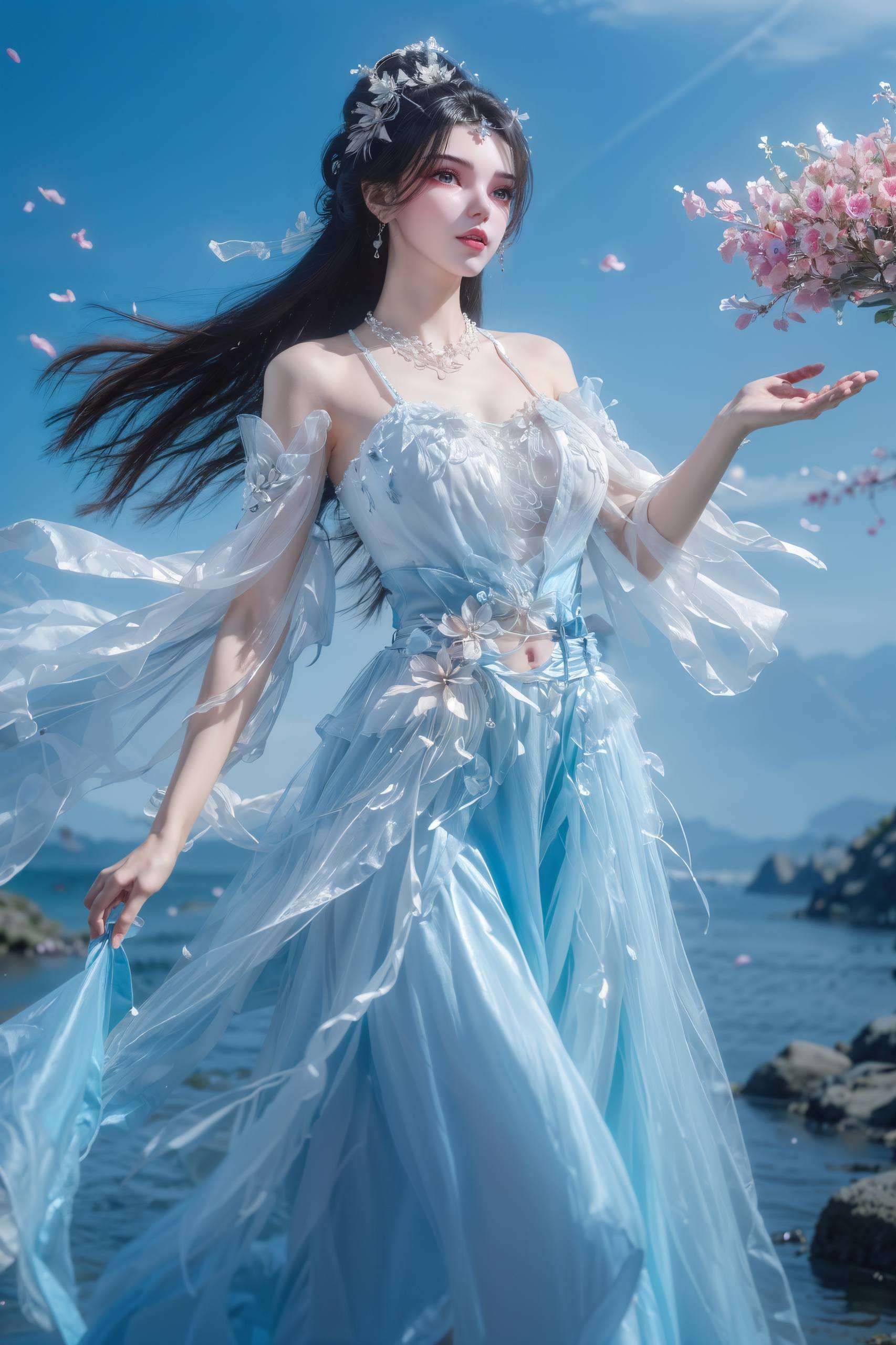 李慕婉如同一朵盛开的莲花每一次回眸