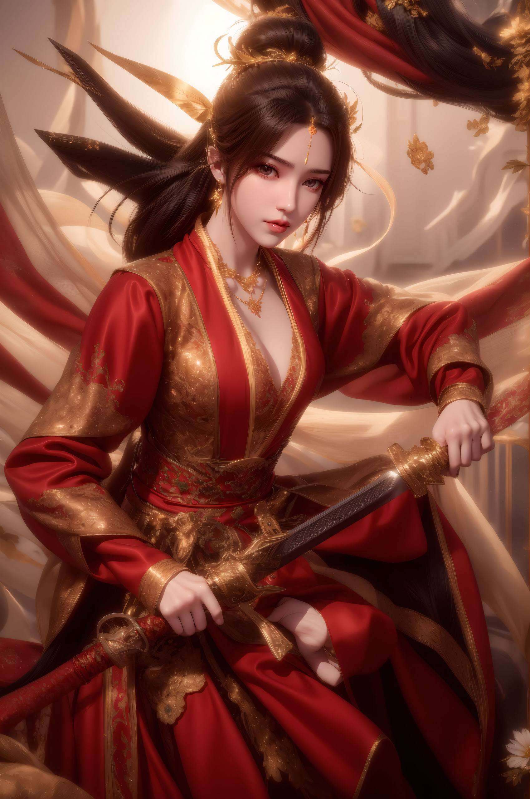 无论是她的飘逸长发以其清新脱俗的气质和绝美的古风造型