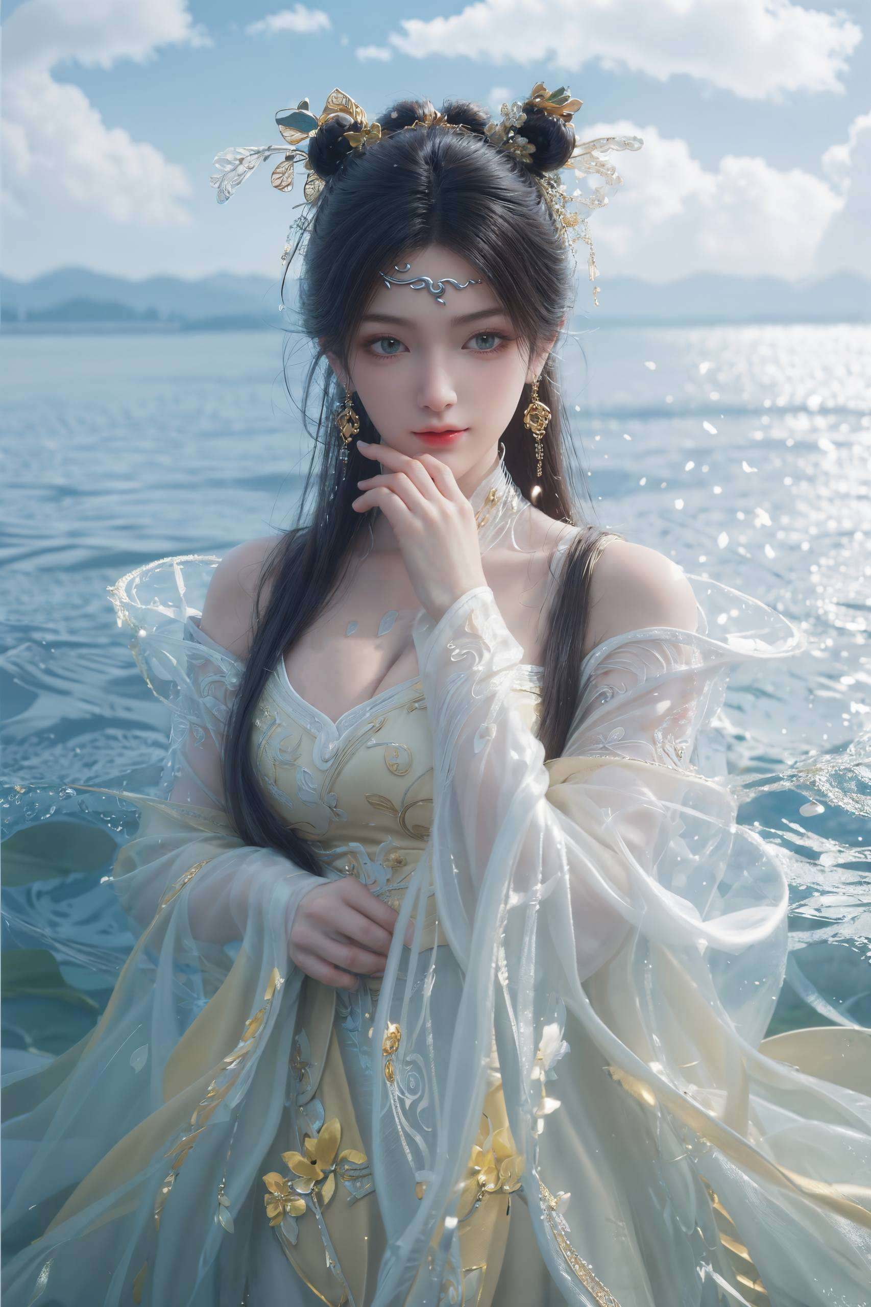 让你的手机屏幕也沉浸在这份古风玄幻的美丽之中吧！金瓶儿如同一朵盛开的妖艳之花