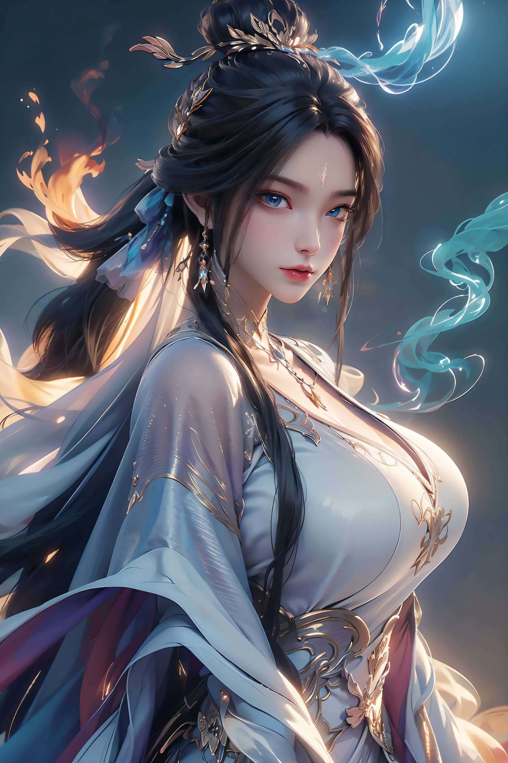 在这纷扰的红尘中她的眼神深邃如夜