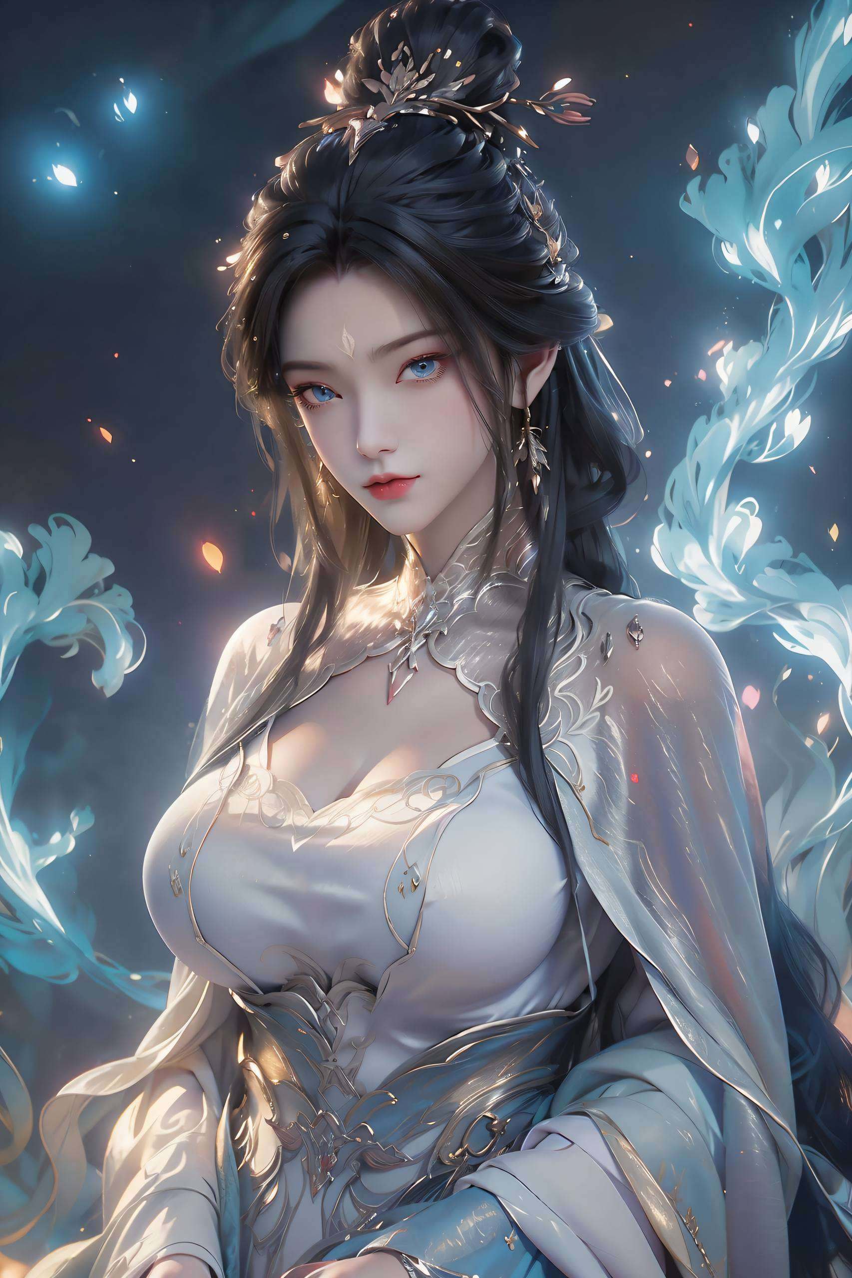 暗黑风格下的她仿佛在诉说着命运的无常与人生的无奈