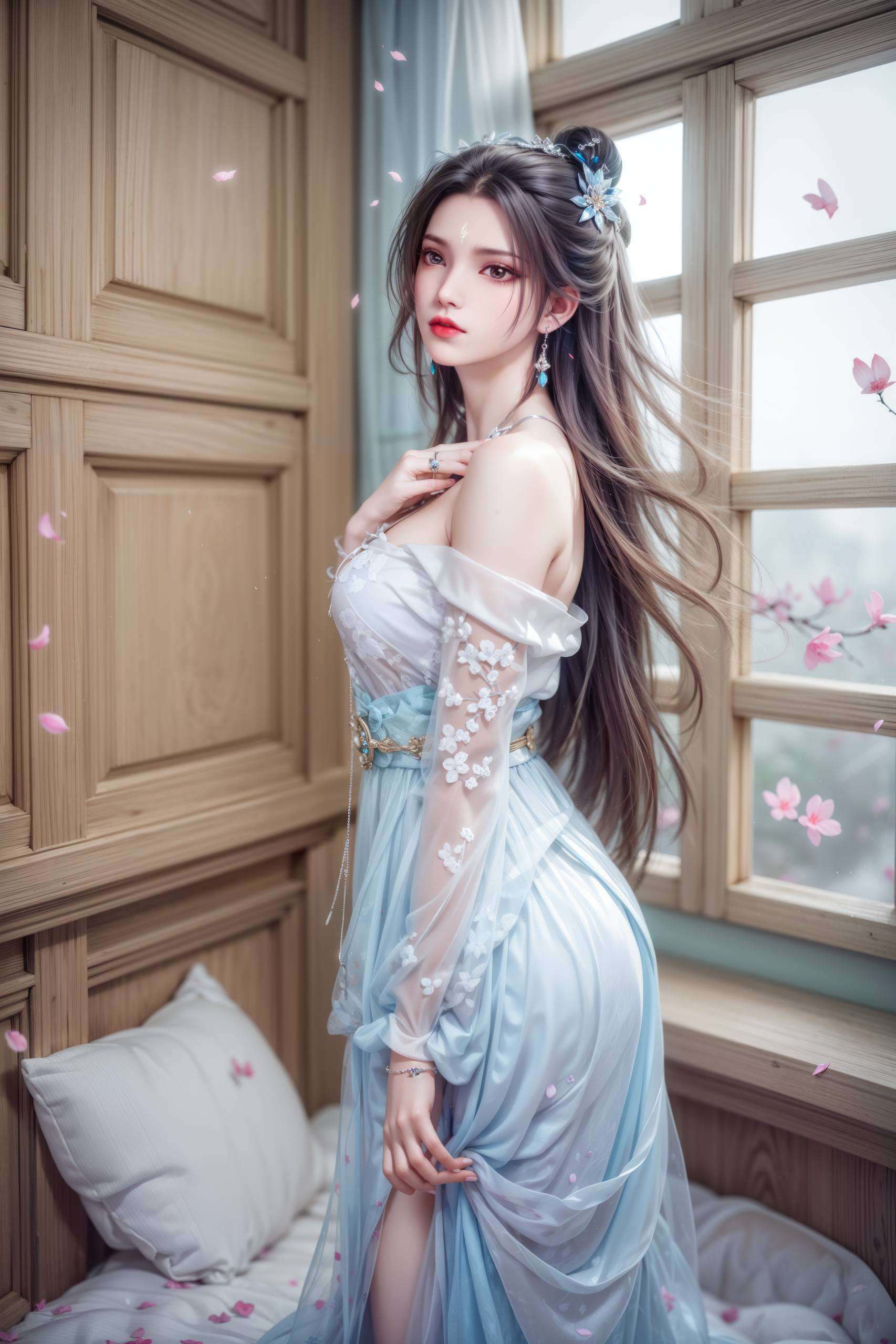 她的身影在云雾中若隐若现无论是战斗中的英姿