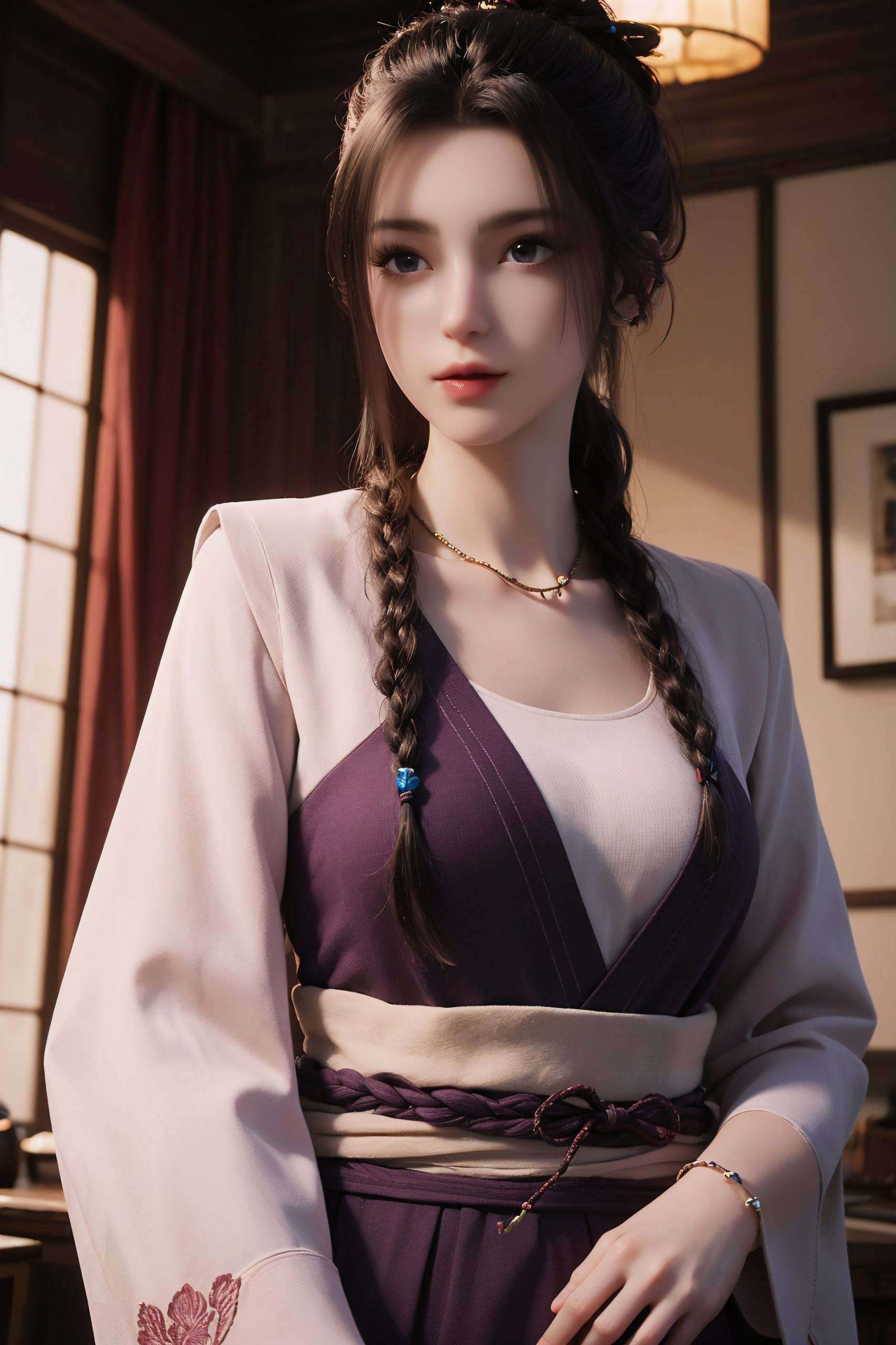 眼神中透露着一丝俏皮与智慧感受她的灵动与魅力